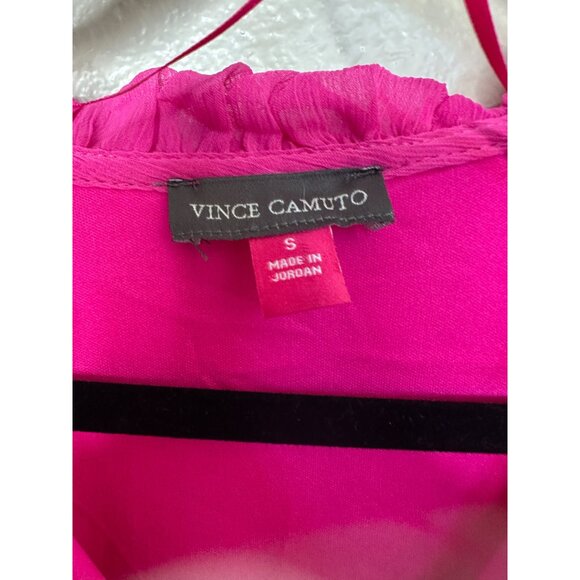 NWT Vince Camuto Womens Pink Long Sleeve Tiered Ruffle Dress Small 100% Polyeste - Picture 4 of 8